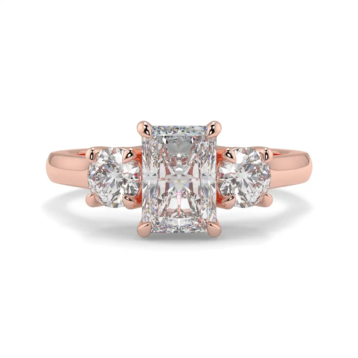 Radiant With Round Trilogy Ring