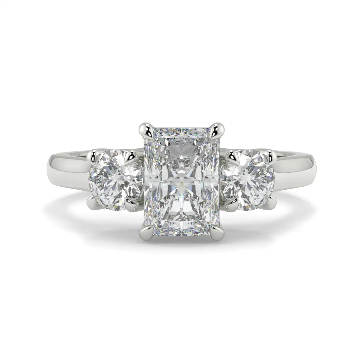 Radiant With Round Trilogy Ring