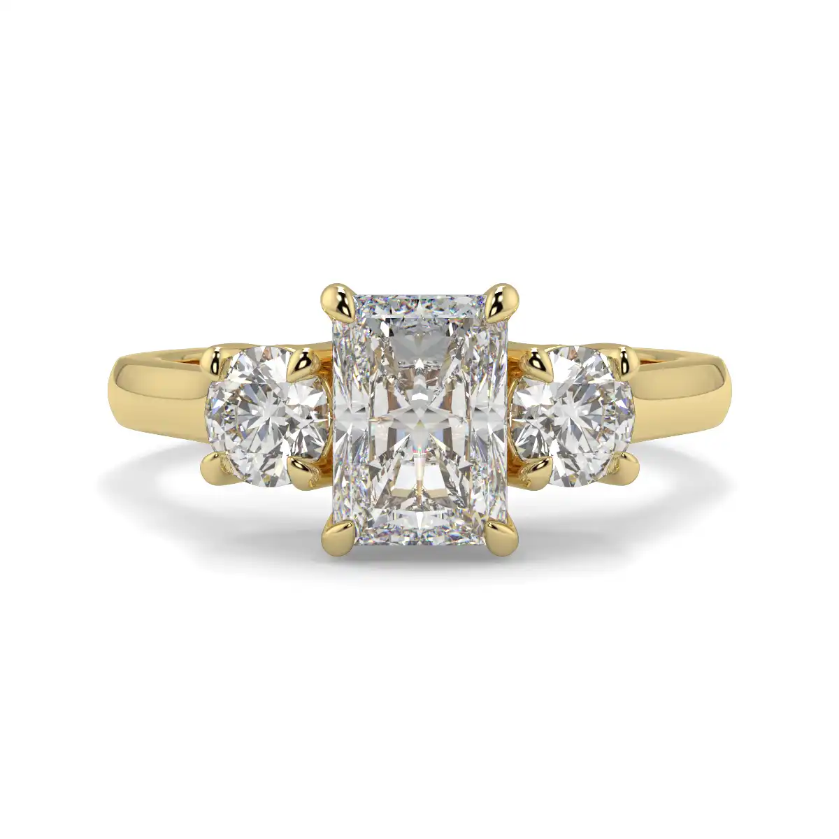 Radiant With Round Trilogy Ring