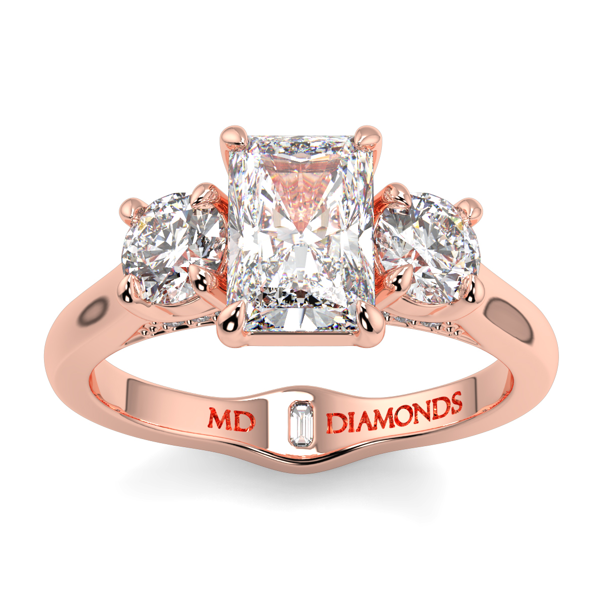 Radiant With Round Trilogy Ring