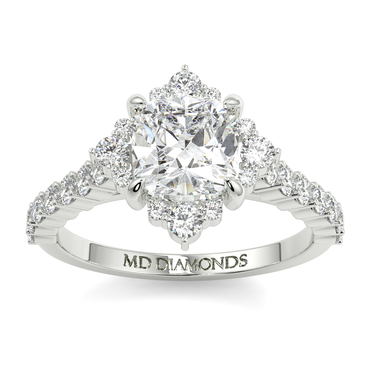 Cushion Cut Halo Diamond Engagement Ring