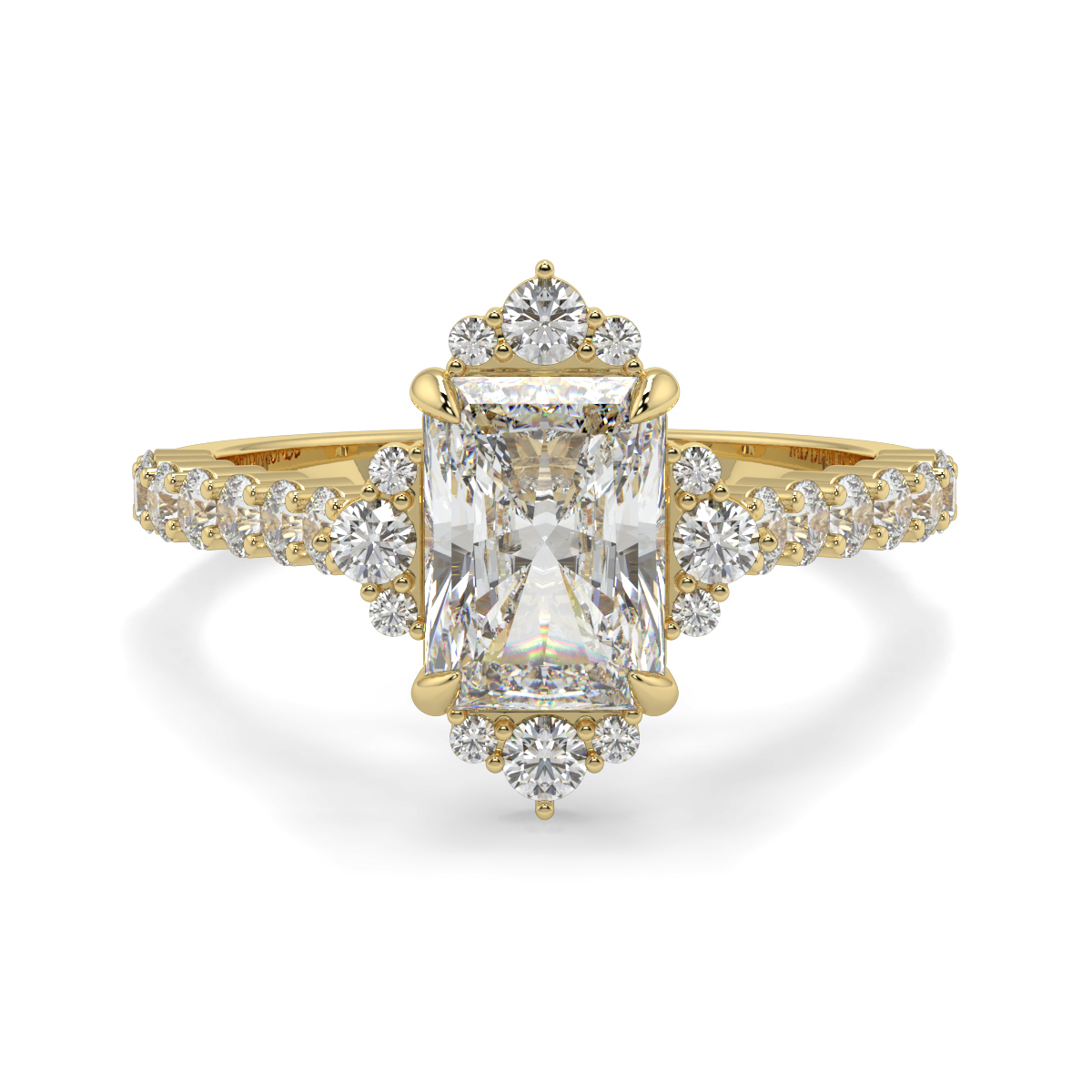 Radiant Cut Halo Diamond Engagement Ring